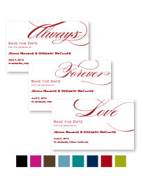 Always Forever Love Save the Date Magnet in White