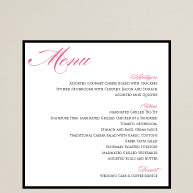 Always Forever Love Wedding Menu