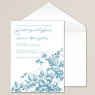 Antique Blossoms Save the Date in Bright White