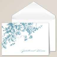 Antique Blossoms Thank You Note in Bright White