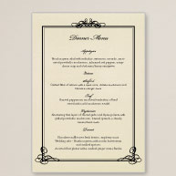 Antique Frame Wedding Menu