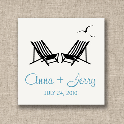 Beach Chairs Wedding Favor Tags