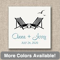 Beach Chairs Wedding Favor Tags