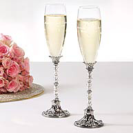 Beaded Champagne Toasting Flutes
