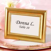 Beautifully Beaded Gold Place Holder Favor Frame