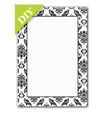 Black and White Damask DIY Invitation Kit