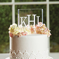 Block Monogram Acrylic Square Cake Top