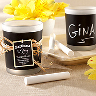"Chalkboard" Frosted-Glass Tealight Holder
