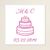 Classic Wedding Cake Square Label