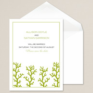 Colorful Coral Save the Date Card