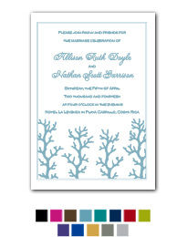 Colorful Coral Wedding Invitation