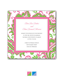 Colorful Paisley Wedding Invitation