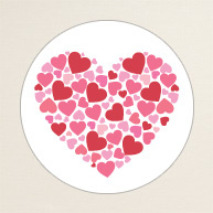 Contemporary Heart Round Label