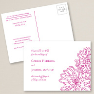 Contemporary Peony Save the Date Postcard
