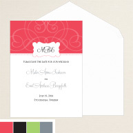 Contemporary Scroll Save the Date Card