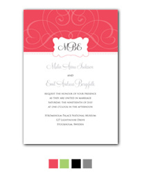 Contemporary Scroll Wedding Invitation