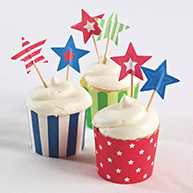 Cupcake Toppers (pack of 25)-Stars & Stripes