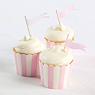 Cupcake Toppers (pack of 25)-Pink Flag