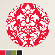Damask Block Round Label