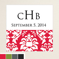 Damask Block Square Label