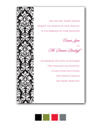 Damask Block Wedding Invitation