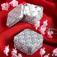 Damask Candy Tin Favor Box