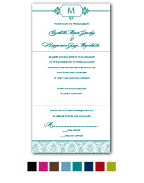 Damask Seal and Send Wedding Invitation