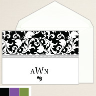 Decorative Damask Thank You Note