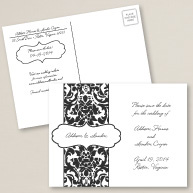 Delightfully Damask Save the Date Postcard