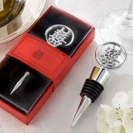 "Double Happiness" Chrome Bottle Stopper Favor