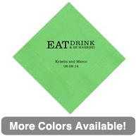 Eat Drink and Be Married Napkin with Block