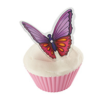 Elegant Butterfly Cake Picks in Purple