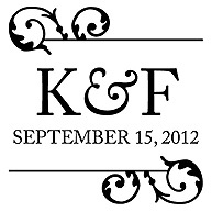 Elegant Flourish Save the Date Personalized Stamp