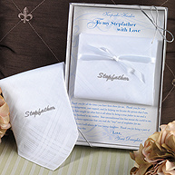 Embroidered Wedding Handkerchief for Stepfather