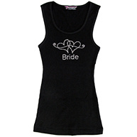 Exclusive Twin Hearts Rhinestone Bride Tank Top