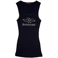 Exclusive Twin Hearts Rhinestone Wedding Party Tank Top