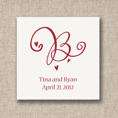 Decorative Initial Wedding Favor Tags