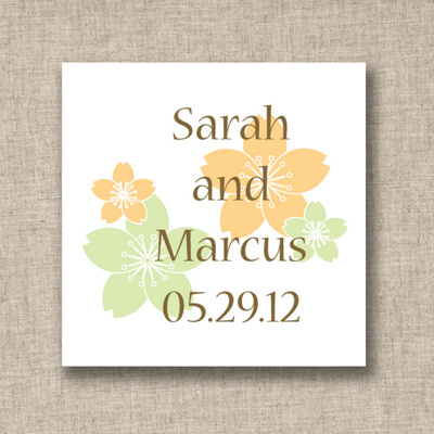 Hibiscus Design Wedding Favor Tags