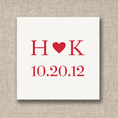 Initial Love Wedding Favor Tags