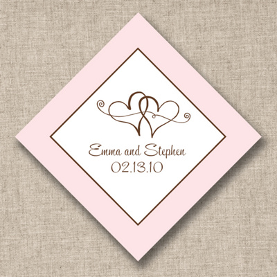 Twin Hearts Wedding Favor Tags