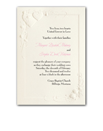 Hearts and Flowers Wedding Invitation