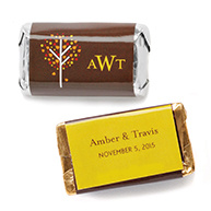 Hershey's&reg; Autumn Romance Personalized Mini Chocolate Bars Favor