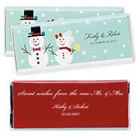 Hershey's&reg; Snowy Couple Personalized Large Chocolate Bar Favor
