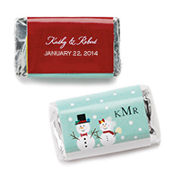 Hershey's&reg; Snowy Couple Personalized Mini Chocolate Bars Favor
