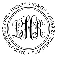 Interlocking Script Personalized Stamp