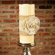 Ivory Rose and Lace Burlap Wrap for Wedding Décor and Unity Candle