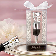 "LOVE" Chrome Bottle Stopper Favor