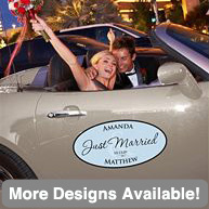 Large Personalized Wedding Window Cling for your Car