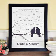 Lovebirds Canvas Signature Guest Book