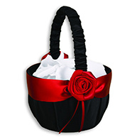 Midnight Rose Flower Girl Basket